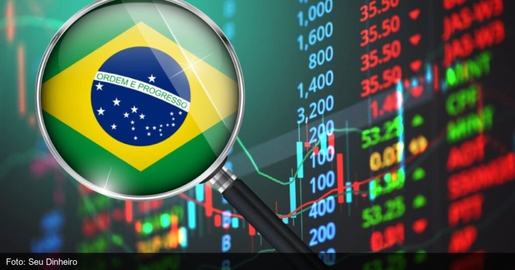 Painel de cotações da bolsa de valores brasileira