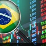 Painel de cotações da bolsa de valores brasileira
